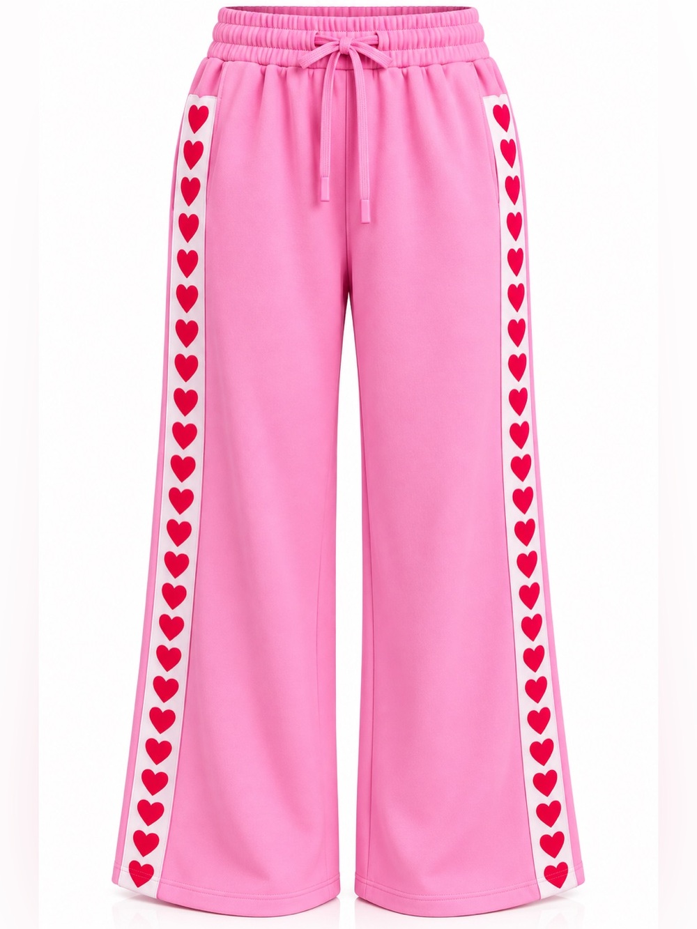 JoyLab Pink Pajama Pants with Red Heart Side Trim